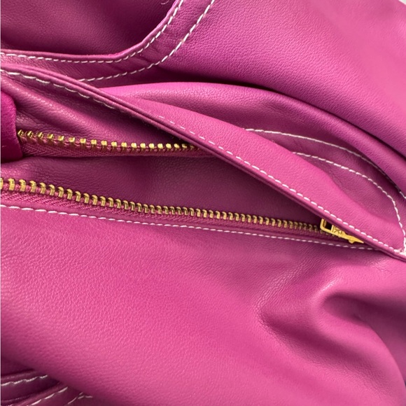 Staud Eli Faux Leather Pants In Pink Fuchsia NWT - Picture 12 of 15